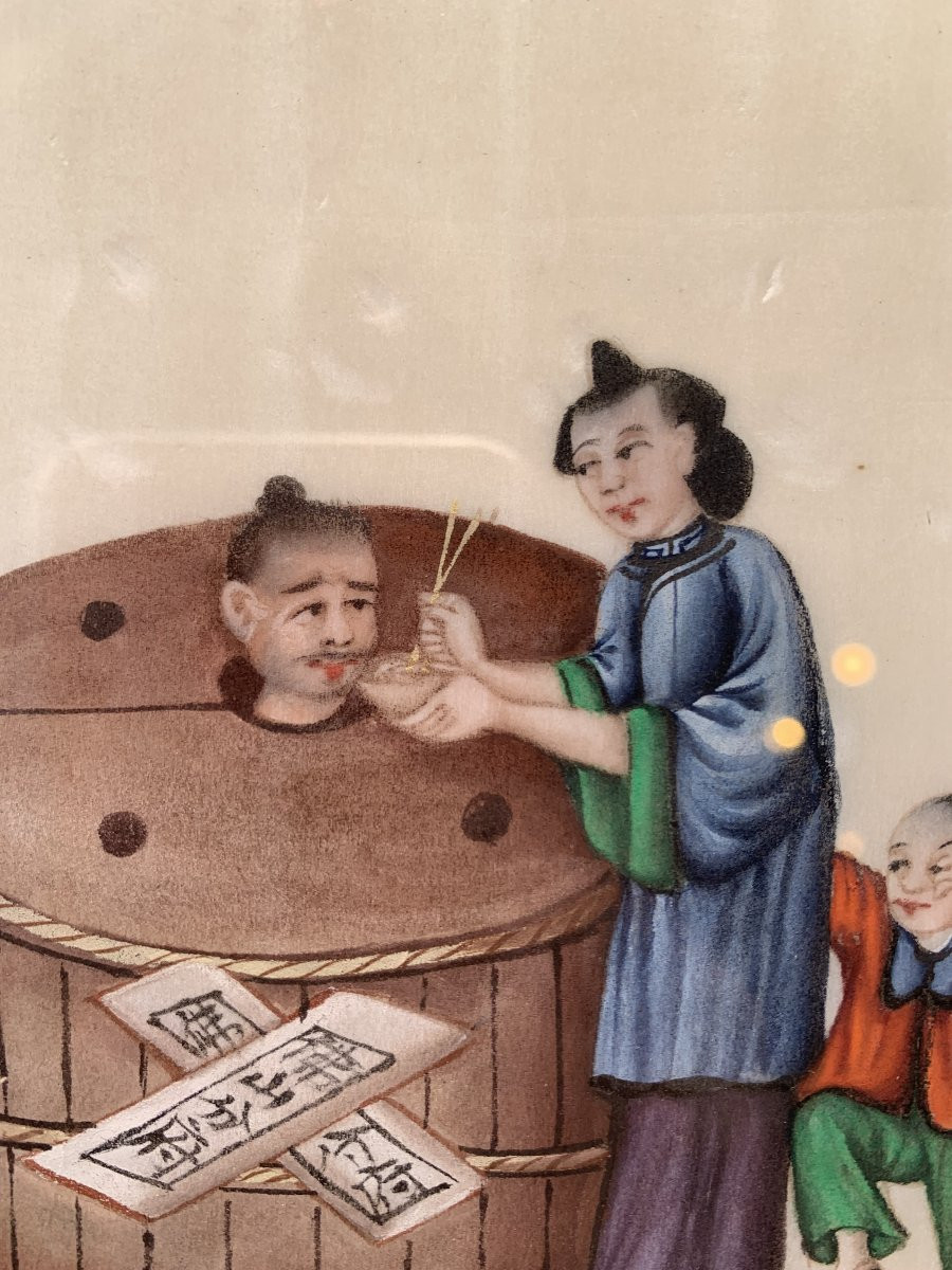 Scuola Cinese -Torture cinesi- gouache su carta di riso -1910 ca Cina  - oriente-photo-8