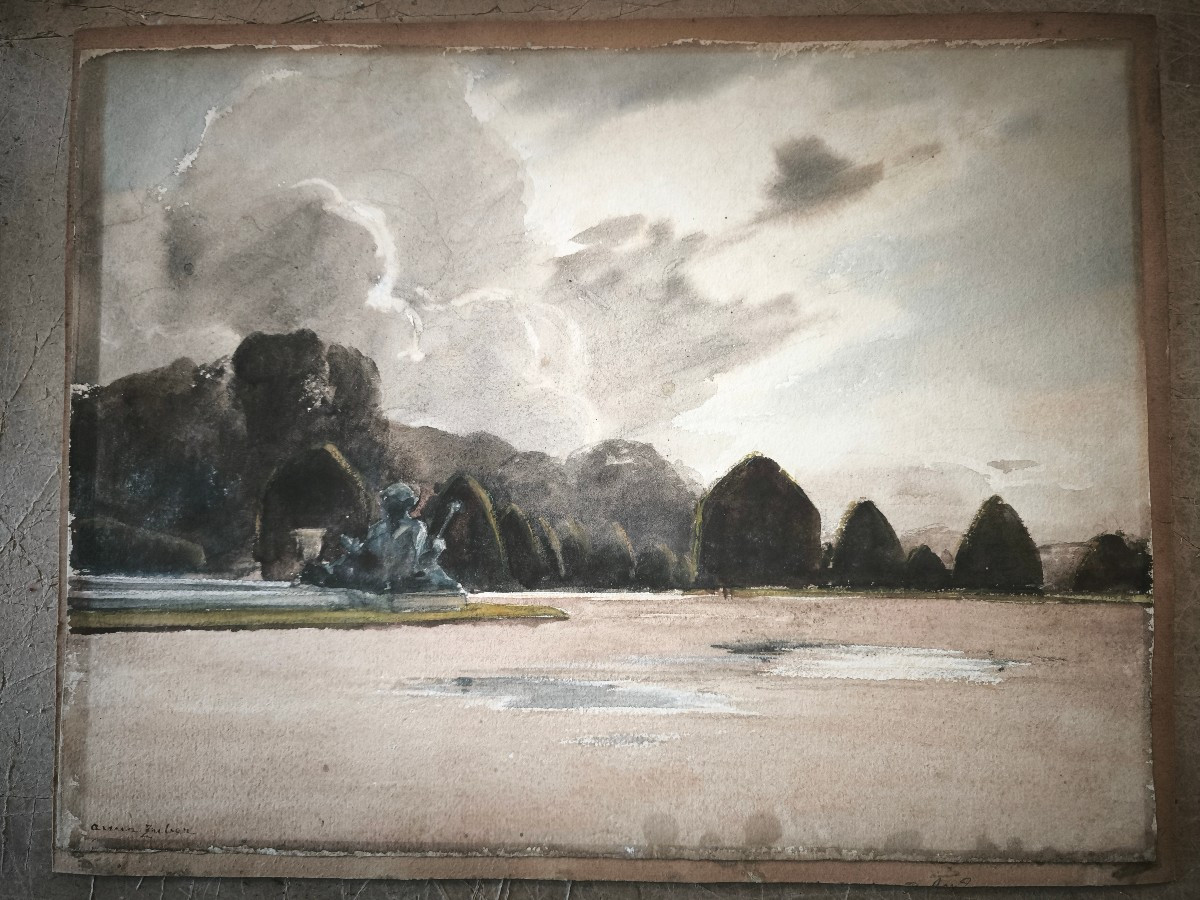 acquerello veduta Versailles Anna Zuber