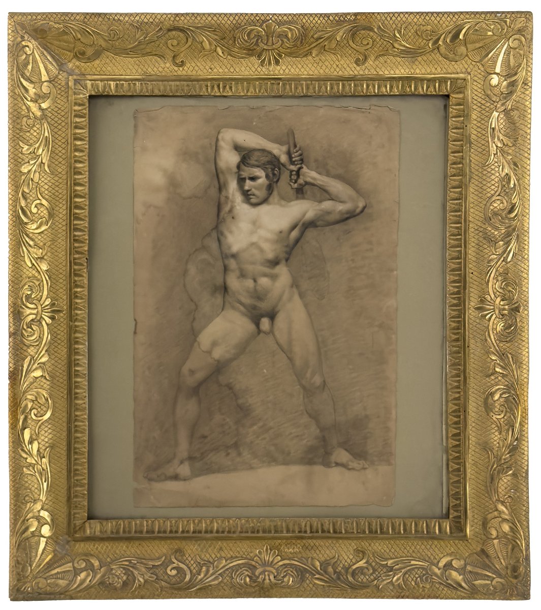 2  Nudi maschilei accademici - Accademia nudo uomo - Italia Francia 1820 ca-photo-2