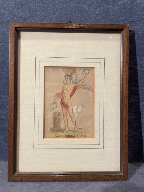 Felice Giani- 7 acquarelli  figure allegoriche - XIX s -photo-2