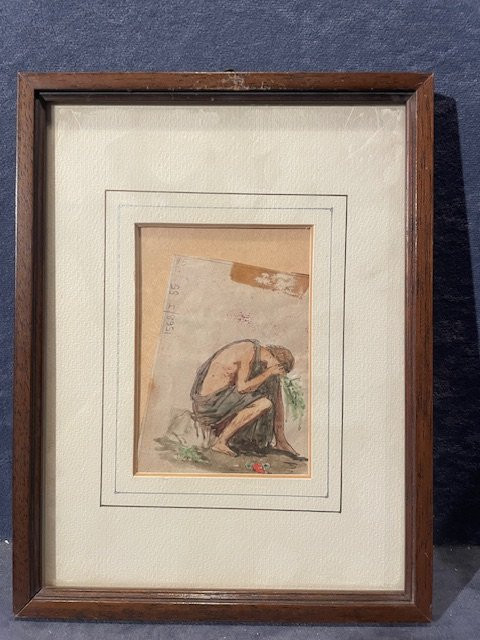 Felice Giani- 7 acquarelli  figure allegoriche - XIX s -photo-4