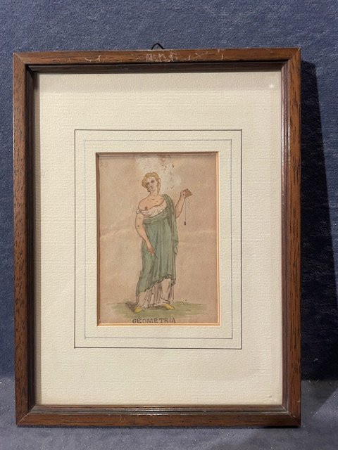 Felice Giani- 7 acquarelli  figure allegoriche - XIX s -photo-5