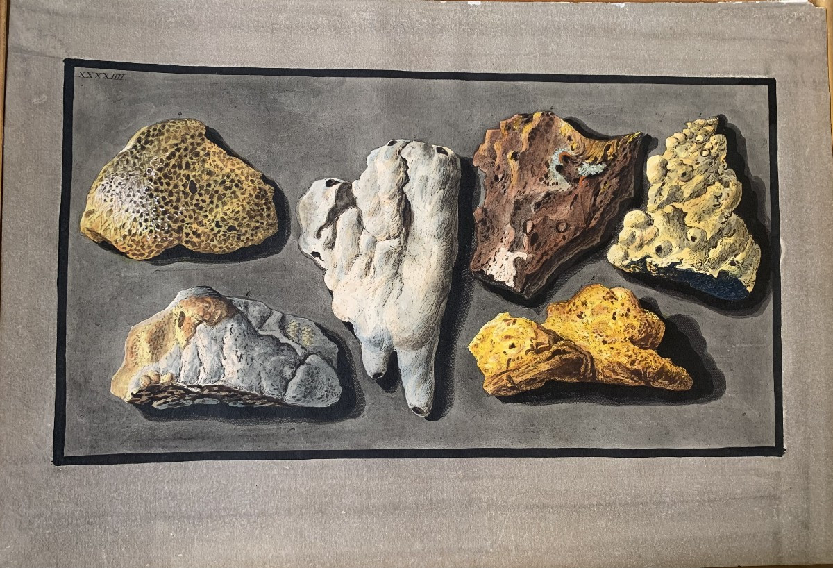 P. Fabris - W. Hamilton - Campi Phlegraei - 5 Tavole Minerali - Napoli - Italia Vulcanologia -photo-2