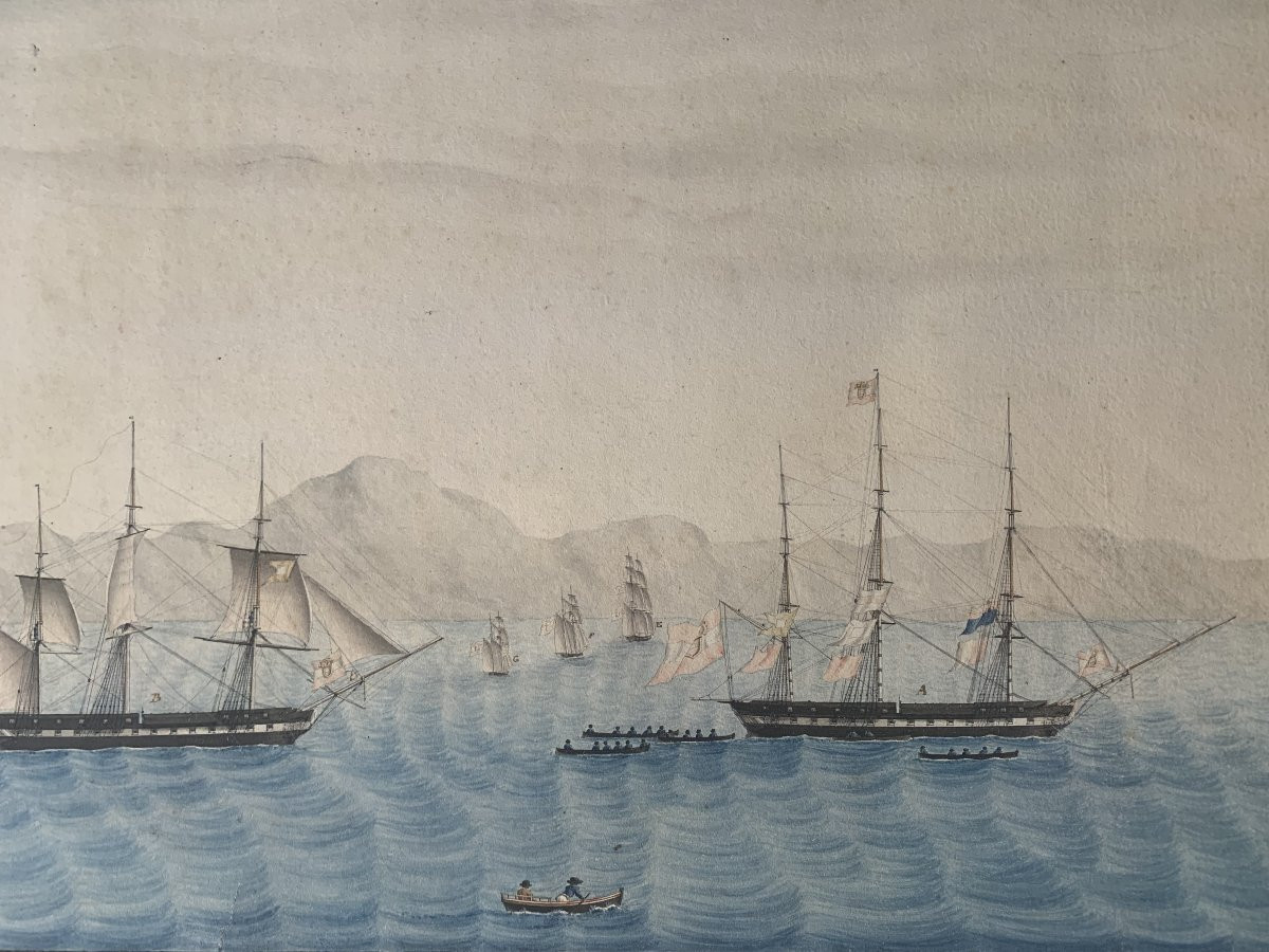 Napoli- Flotta austriaca - 4 maggio 1821 - Italia  Austria Francia Napoleone Napoletana -photo-2