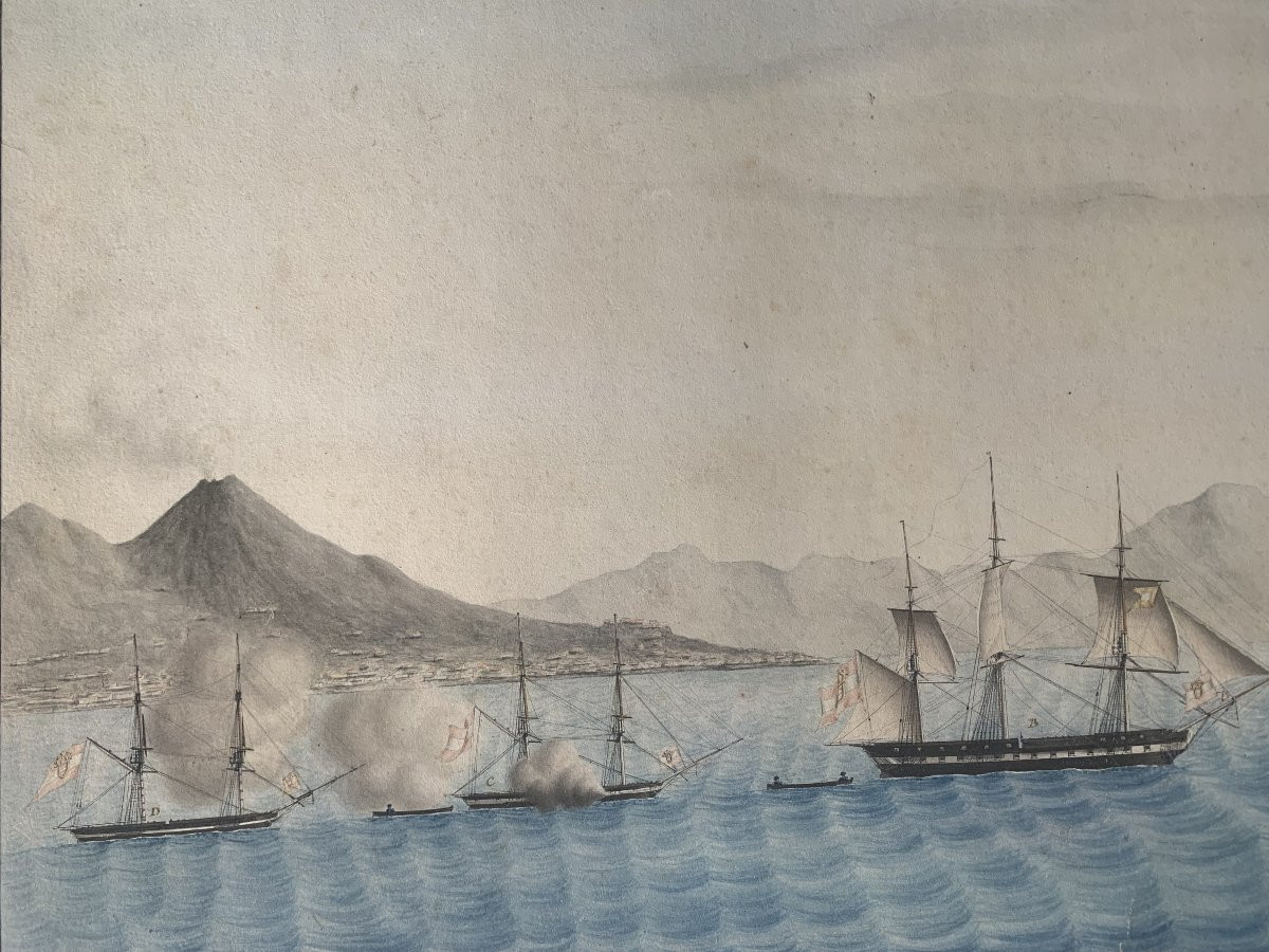 Napoli- Flotta austriaca - 4 maggio 1821 - Italia  Austria Francia Napoleone Napoletana -photo-3