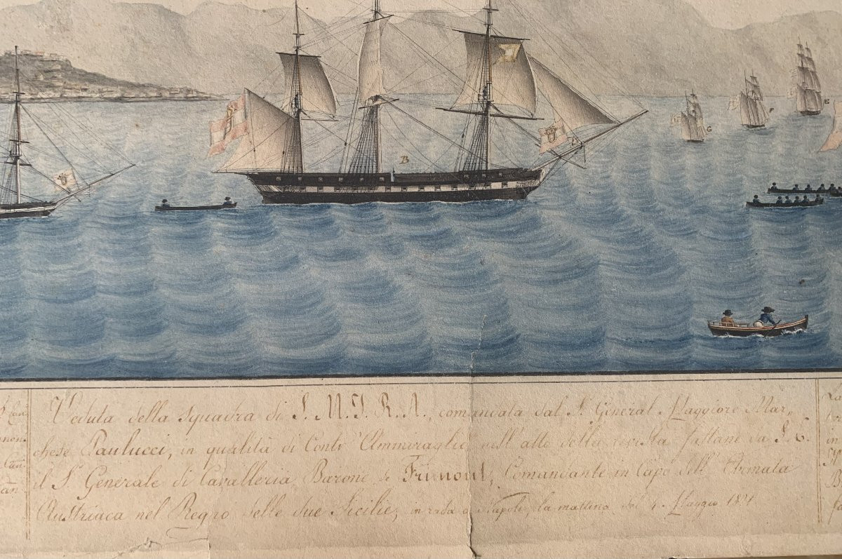 Napoli- Flotta austriaca - 4 maggio 1821 - Italia  Austria Francia Napoleone Napoletana -photo-1