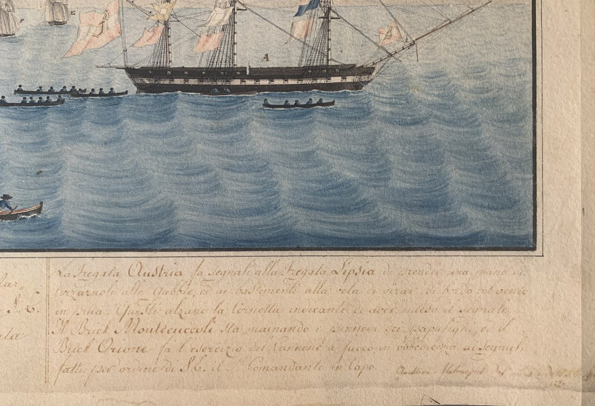 Napoli- Flotta austriaca - 4 maggio 1821 - Italia  Austria Francia Napoleone Napoletana -photo-2