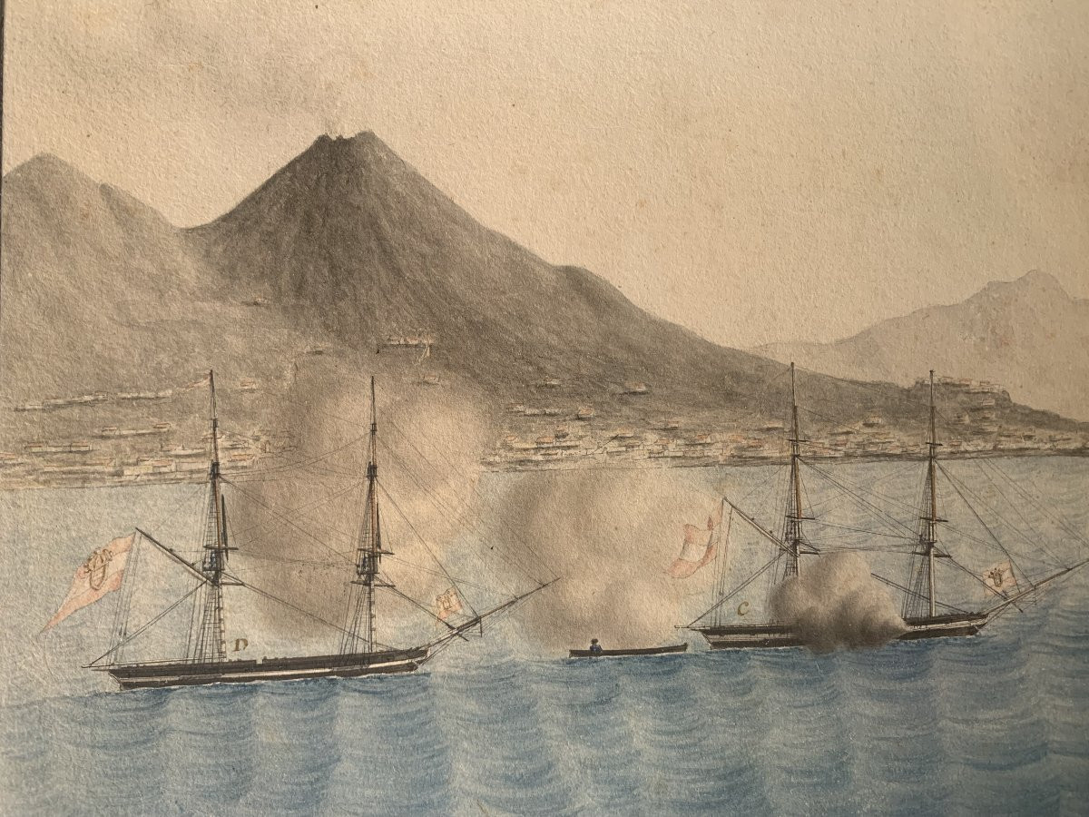 Napoli- Flotta austriaca - 4 maggio 1821 - Italia  Austria Francia Napoleone Napoletana -photo-3