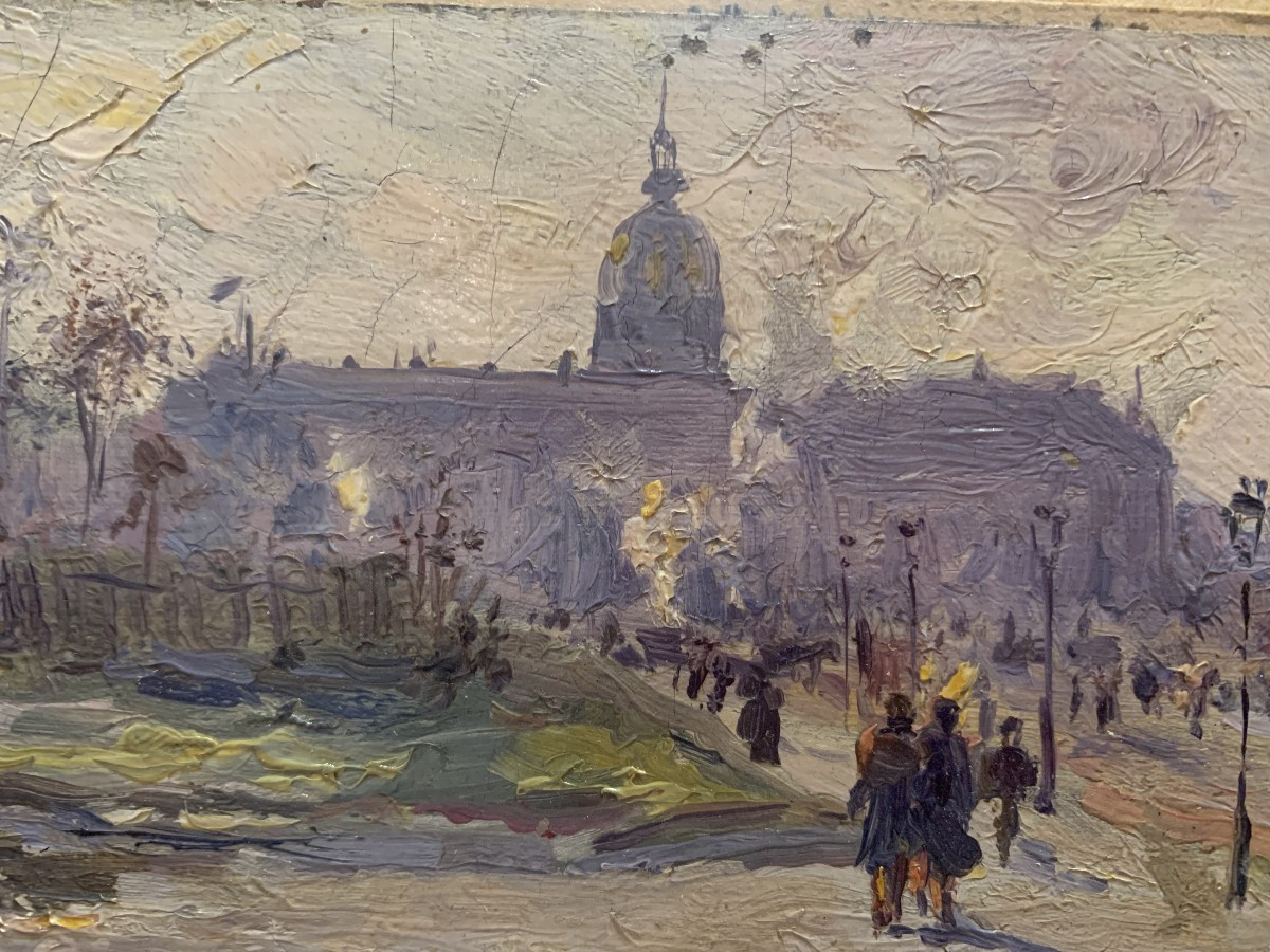 Pittore francese - Hotel des Invalides - Parigi - Francia - olio su carta - 1870 ca-photo-2