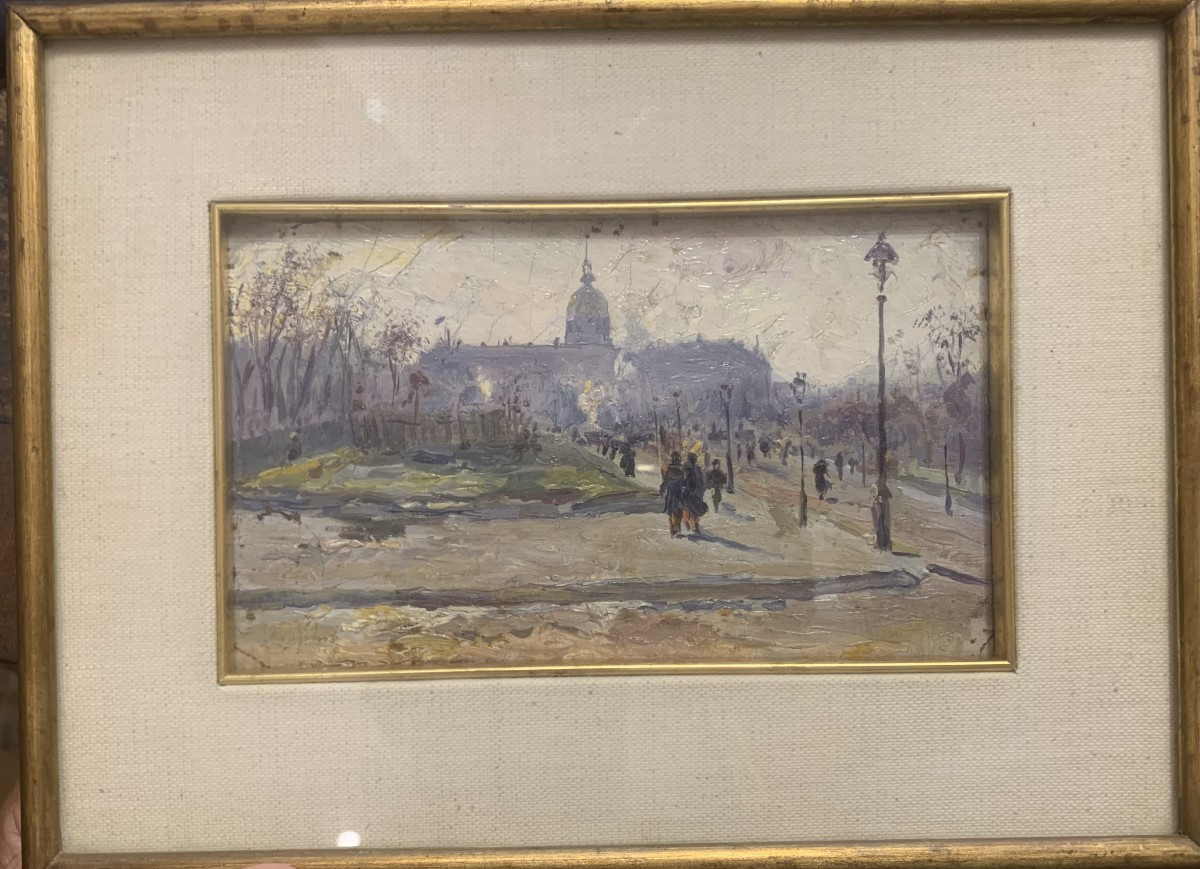 Pittore francese - Hotel des Invalides - Parigi - Francia - olio su carta - 1870 ca-photo-4