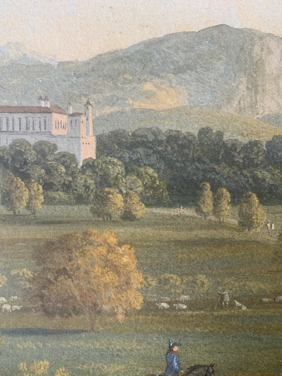 scuola napoletana - Veduta di Persano - gouache - 1820 ca Napoli Italia Grand Tour-photo-3