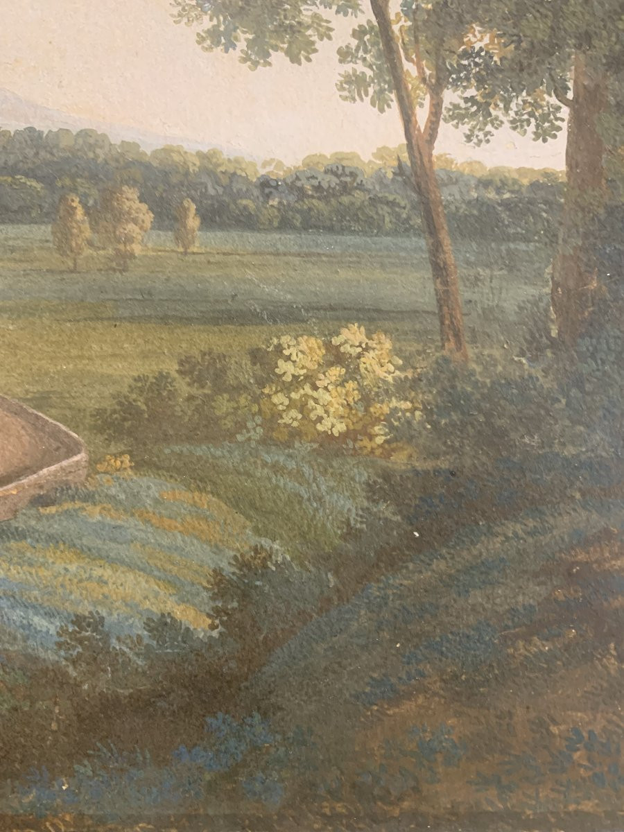 scuola napoletana - Veduta di Persano - gouache - 1820 ca Napoli Italia Grand Tour-photo-4
