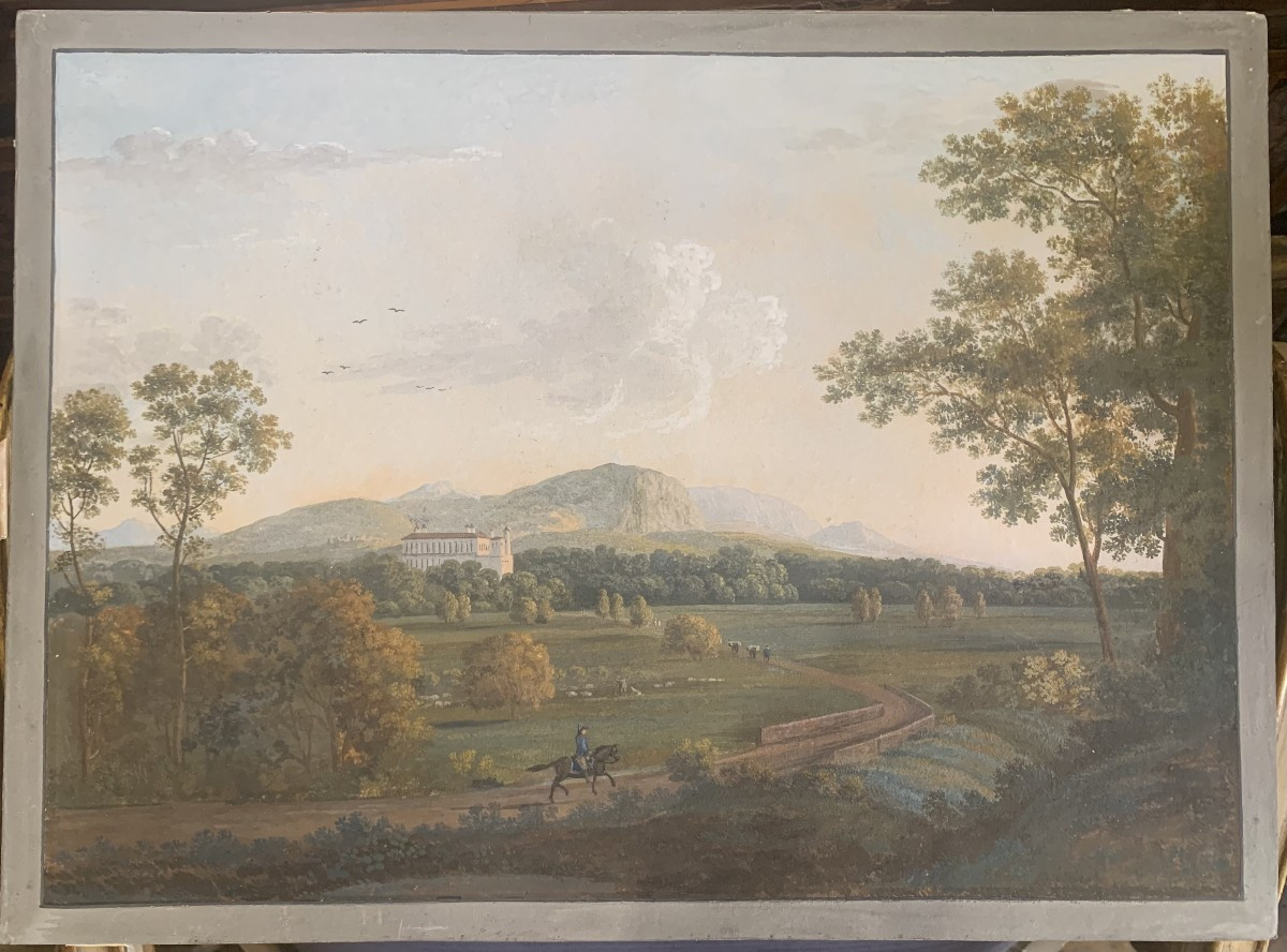 scuola napoletana - Veduta di Persano - gouache - 1820 ca Napoli Italia Grand Tour