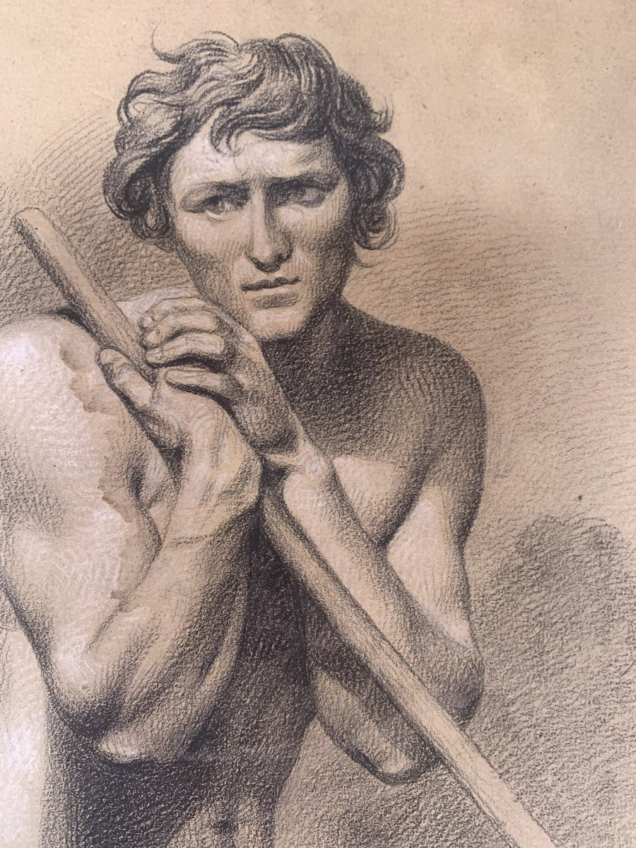 Nudo maschile accademico- Accademia nudo uomo - Italia Francia 1820 ca-photo-4