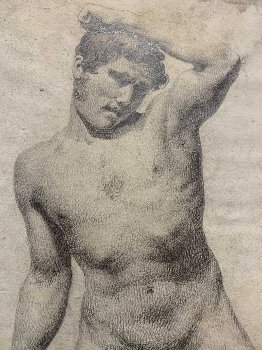 Nudo maschile accademico- Accademia nudo uomo - Italia Francia 1820 ca-photo-2