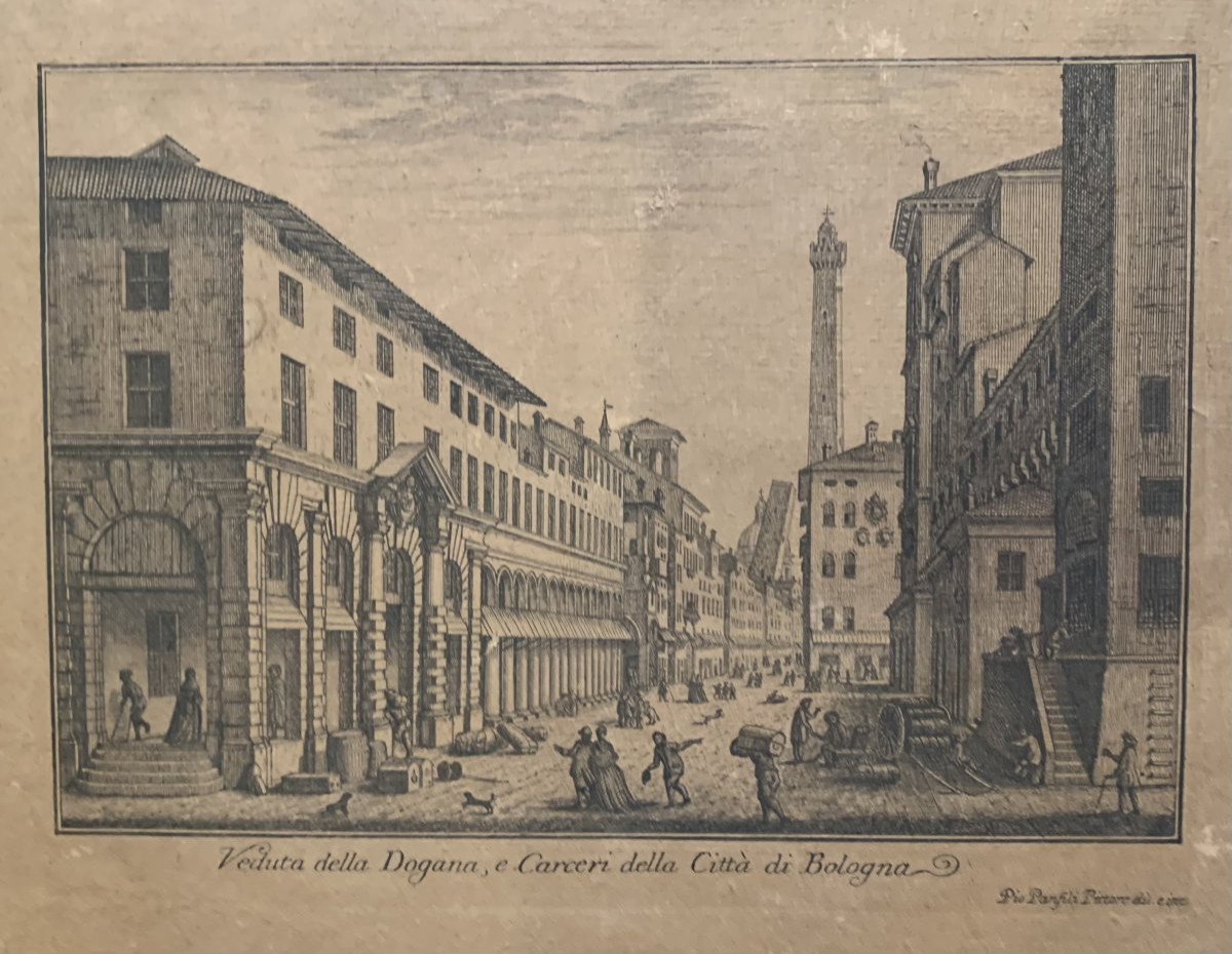 Pio Panfili -insieme 10 vedute di Bologna -Italia- 1784 Grand Tour - pass ad olio-photo-4
