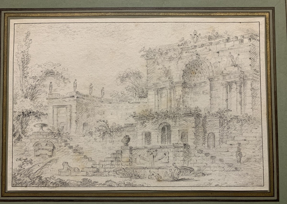 HUBERT ROBERT 1733-1808 Rome Villa Sacchetti 1760 France Italie Grand Tour 