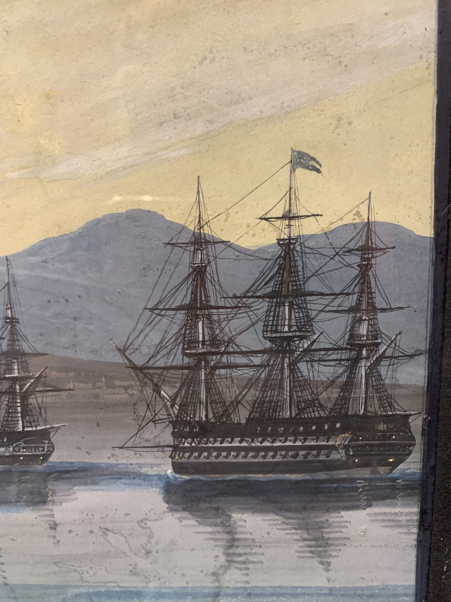 Scuola napoletana - Eruzione del Vesuvio- 1840 ca - Italia Napoli Grand Tour  -photo-4