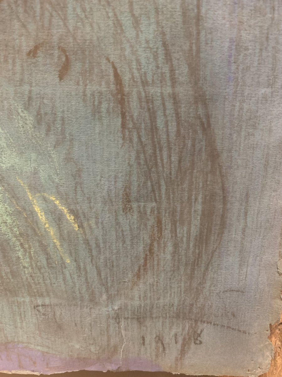 scuola europea -1918  ritratto femminile- tempera Italia Francia  -photo-4