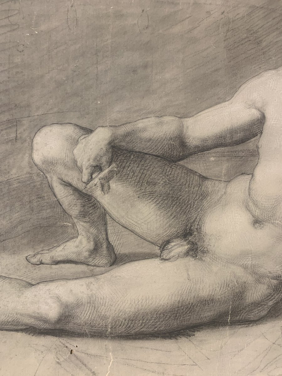 Nudo maschile accademico- Accademia nudo uomo - Italia Francia 1810 ca-photo-4