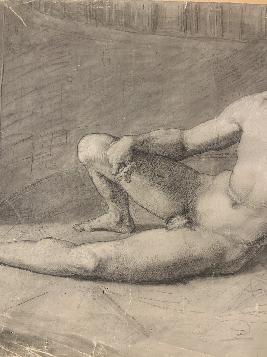 Nudo maschile accademico- Accademia nudo uomo - Italia Francia 1810 ca-photo-3