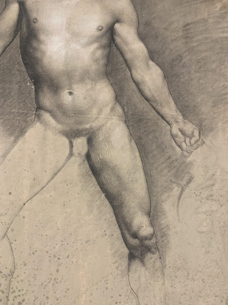 Nudo maschile accademico- Accademia nudo uomo - Italia Francia 1810 ca-photo-3