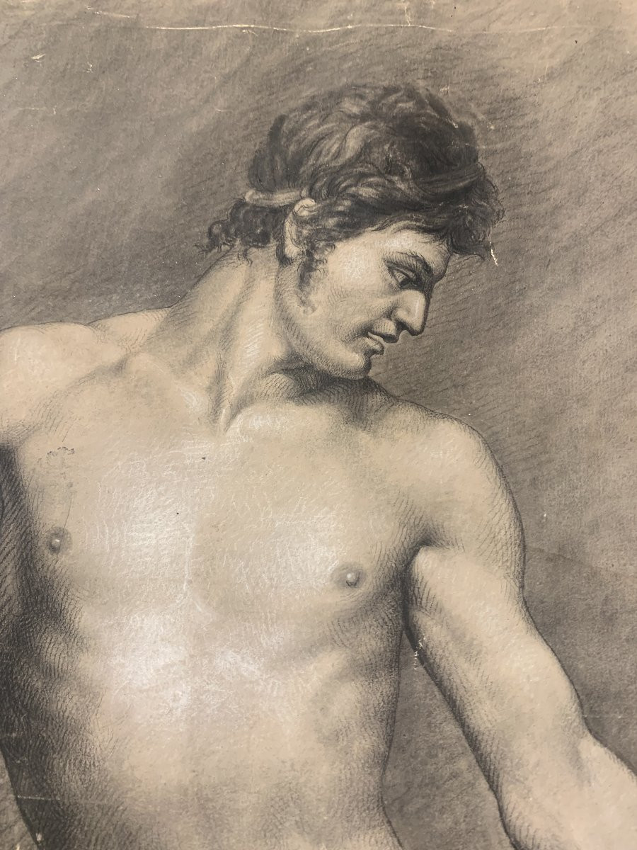 Nudo maschile accademico- Accademia nudo uomo - Italia Francia 1810 ca-photo-2