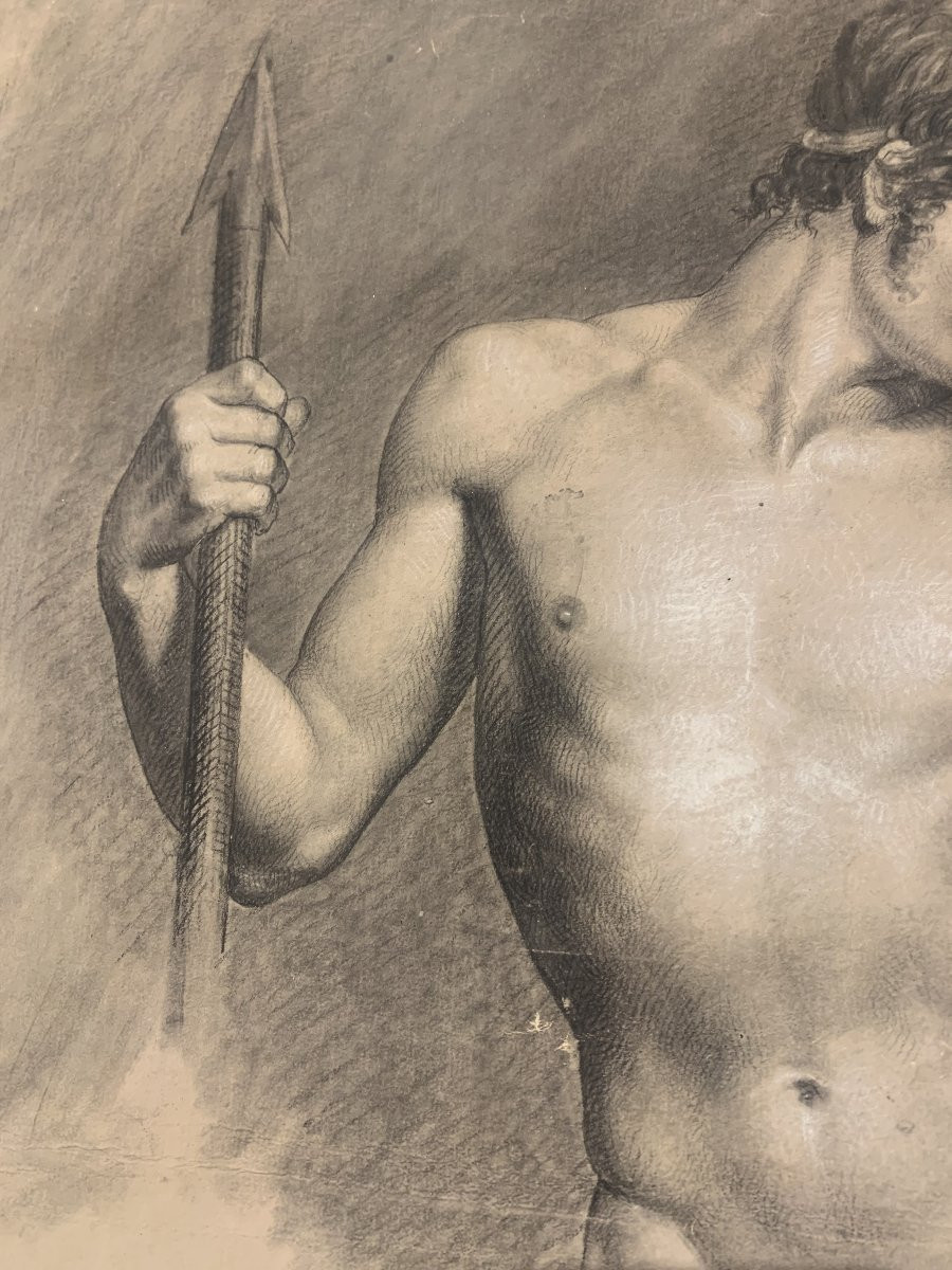 Nudo maschile accademico- Accademia nudo uomo - Italia Francia 1810 ca-photo-3