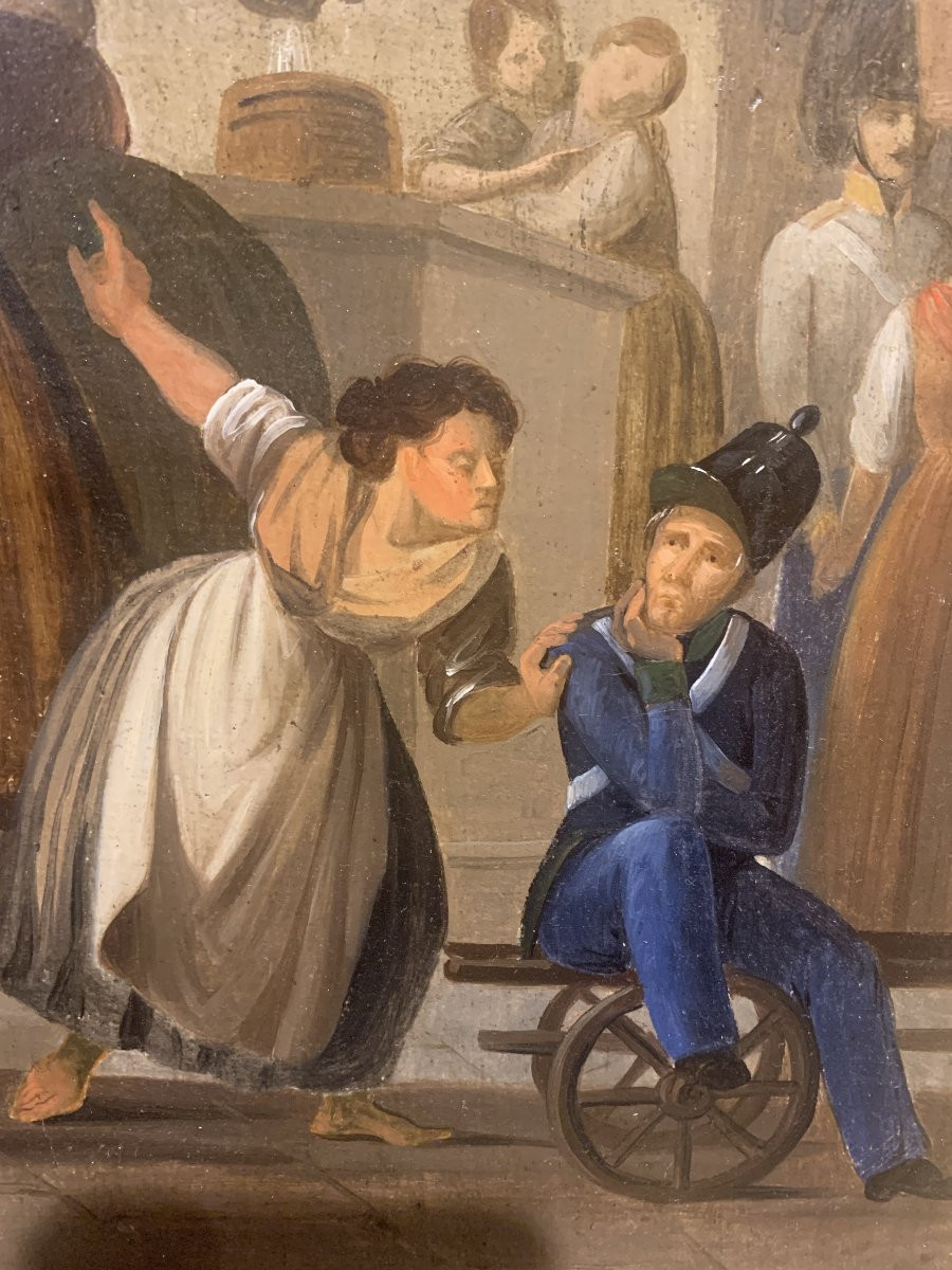 Scuola europea - scena di genere - 1850 ca Italia Francia --photo-2