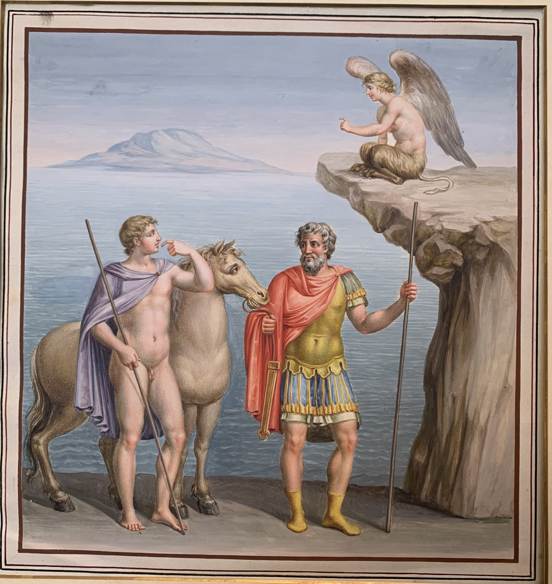 Scuola napoletana -2 gouache -Tomba dei Nasoni a Roma -XVIII s  Neoclassico - Italia Grand Tour-photo-3