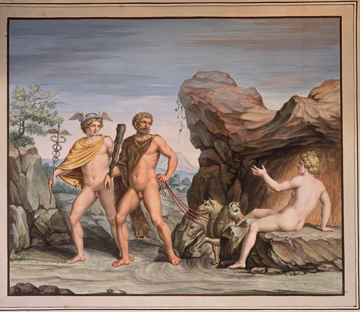 scuola napoletana - 2 gouache  -Tomba  dei Nasoni a Roma -XVIII sec. Neoclassiche - Italia Gran-photo-3