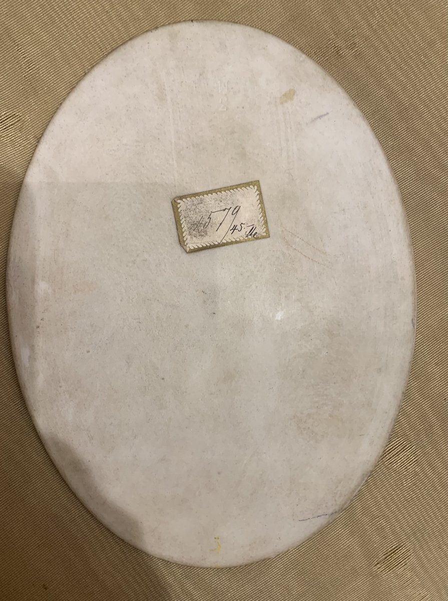 Scuola francese - Immacolata- Ceramica XIX s. cornice -Francia Italia Grand Tour-photo-3