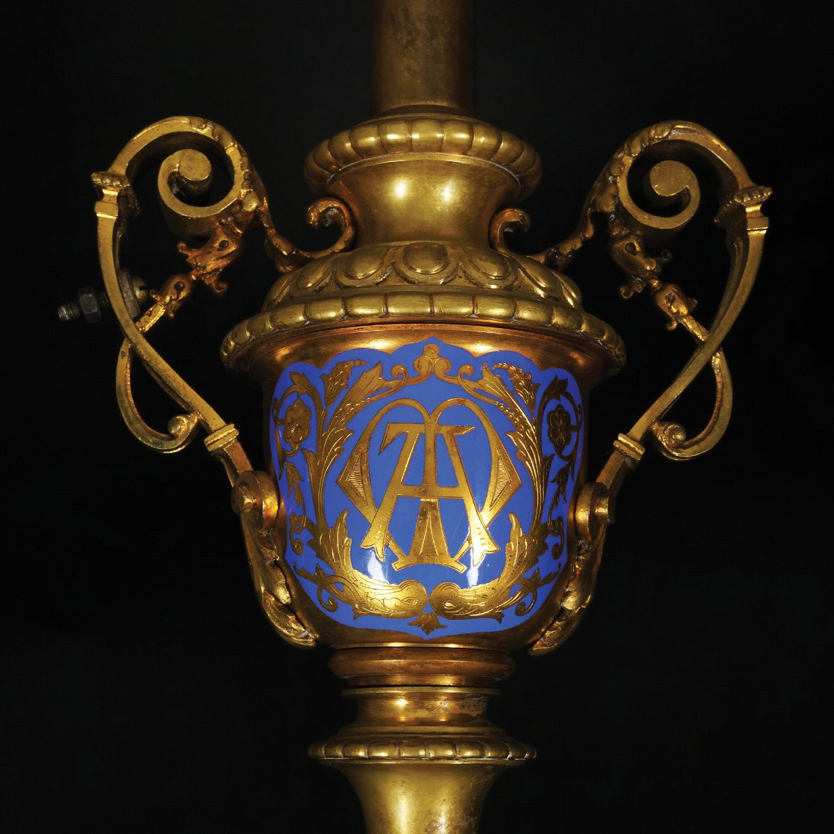 Viollet Le Duc (attr) coppia di Flambeaux - bronzo XIX sec - 240 cm 60 cm Francia Italia -photo-2