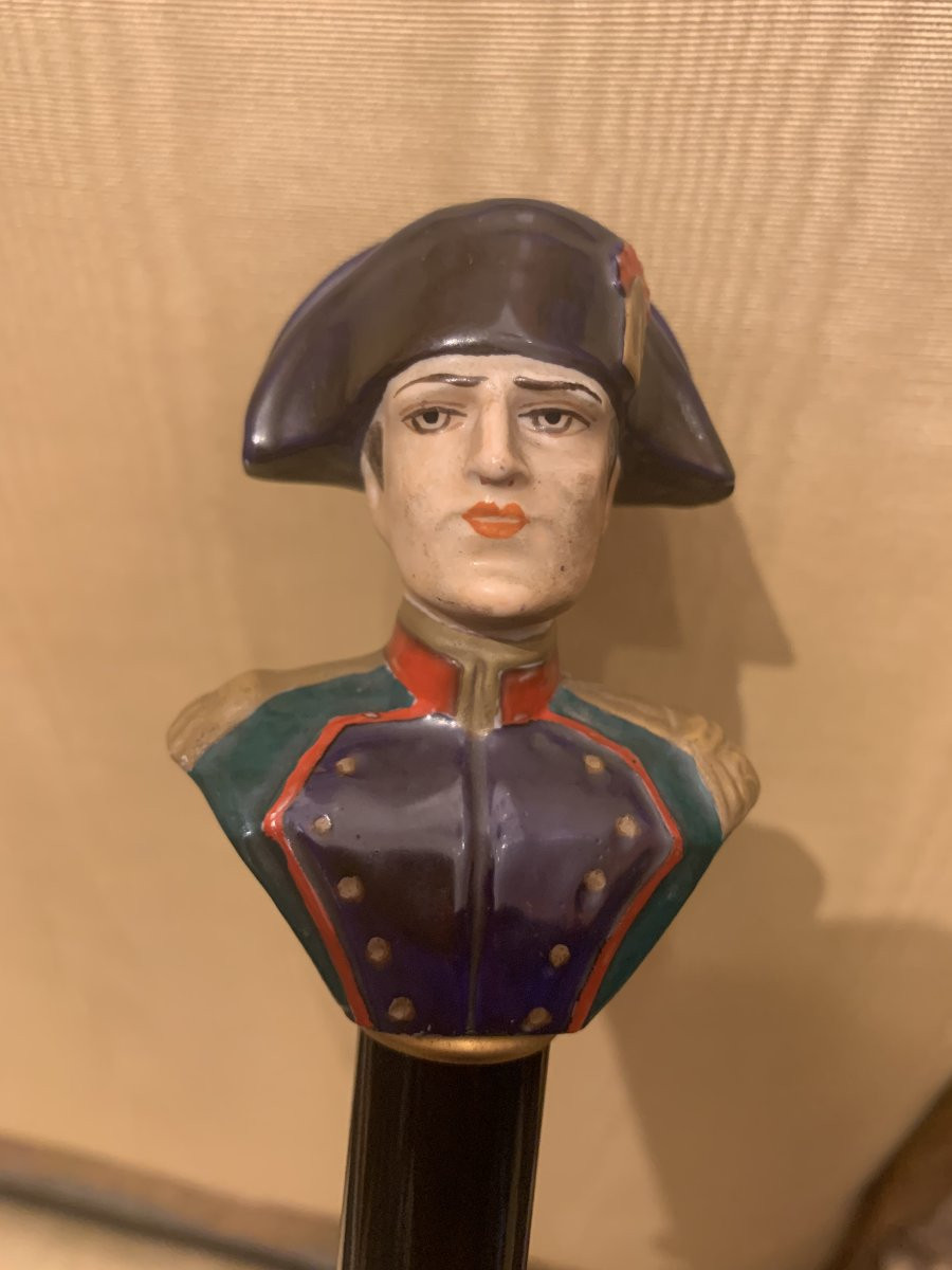 Napoleone - Bastone da passeggio  -sigla  RCM 1867 - Ceramica e legno laccato-photo-3