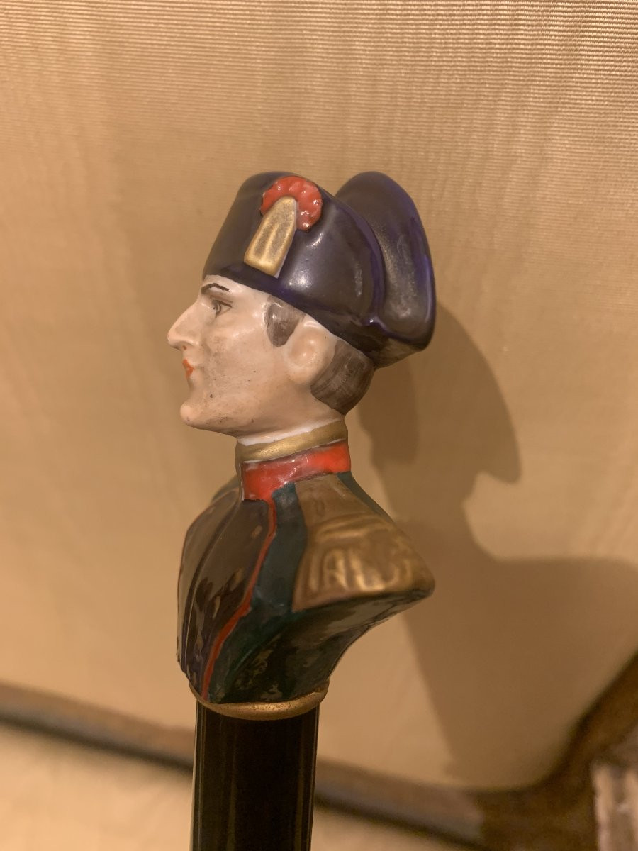 Napoleone - Bastone da passeggio  -sigla  RCM 1867 - Ceramica e legno laccato-photo-4