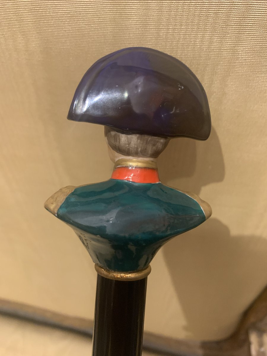 Napoleone - Bastone da passeggio  -sigla  RCM 1867 - Ceramica e legno laccato-photo-1