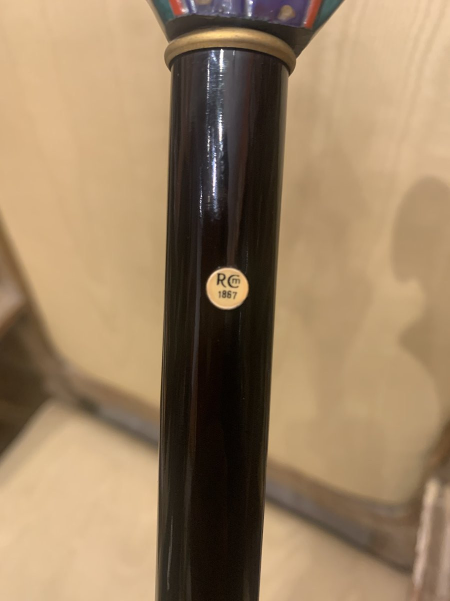 Napoleone - Bastone da passeggio  -sigla  RCM 1867 - Ceramica e legno laccato-photo-2