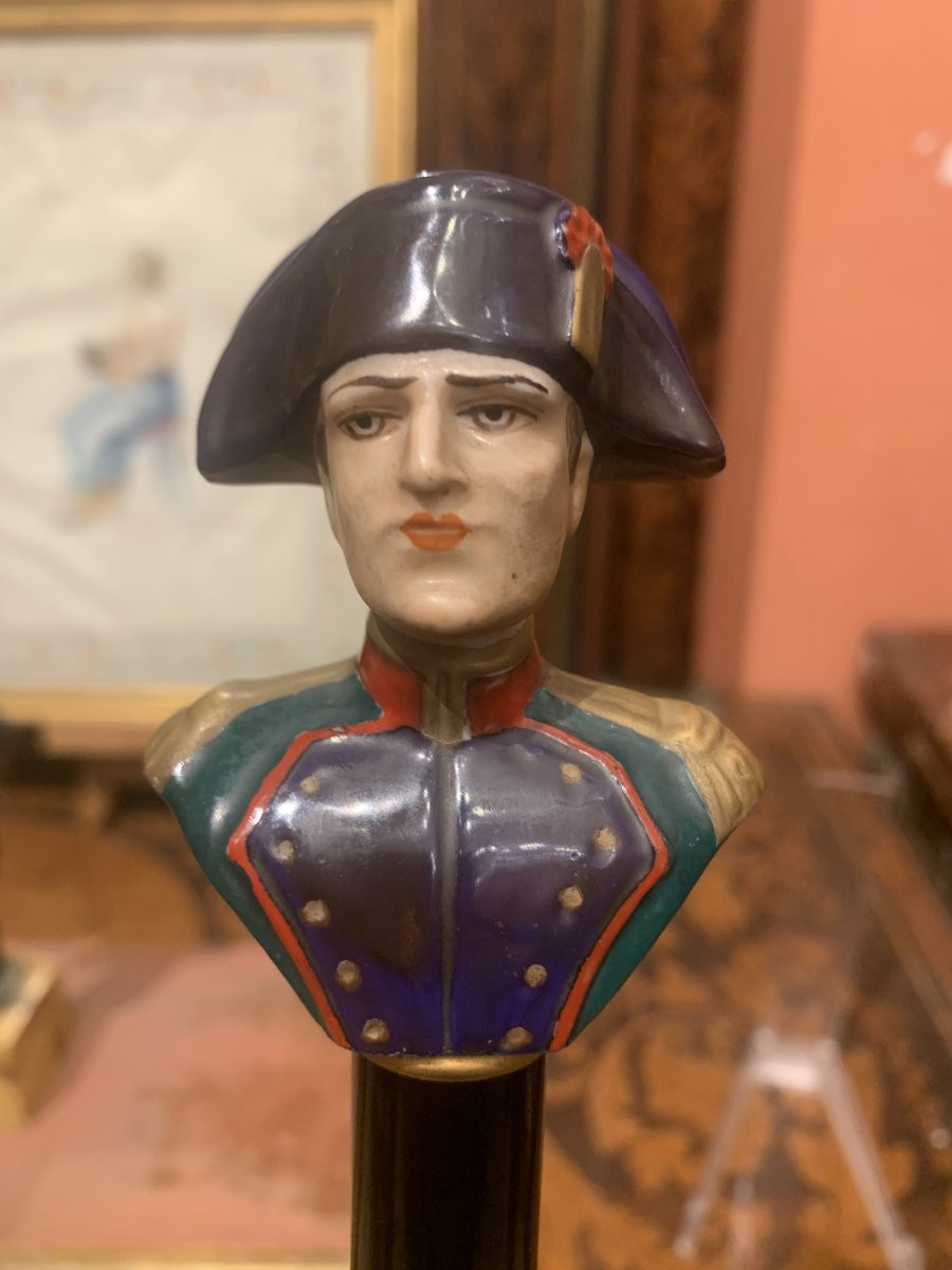 Napoleone - Bastone da passeggio  -sigla  RCM 1867 - Ceramica e legno laccato-photo-3