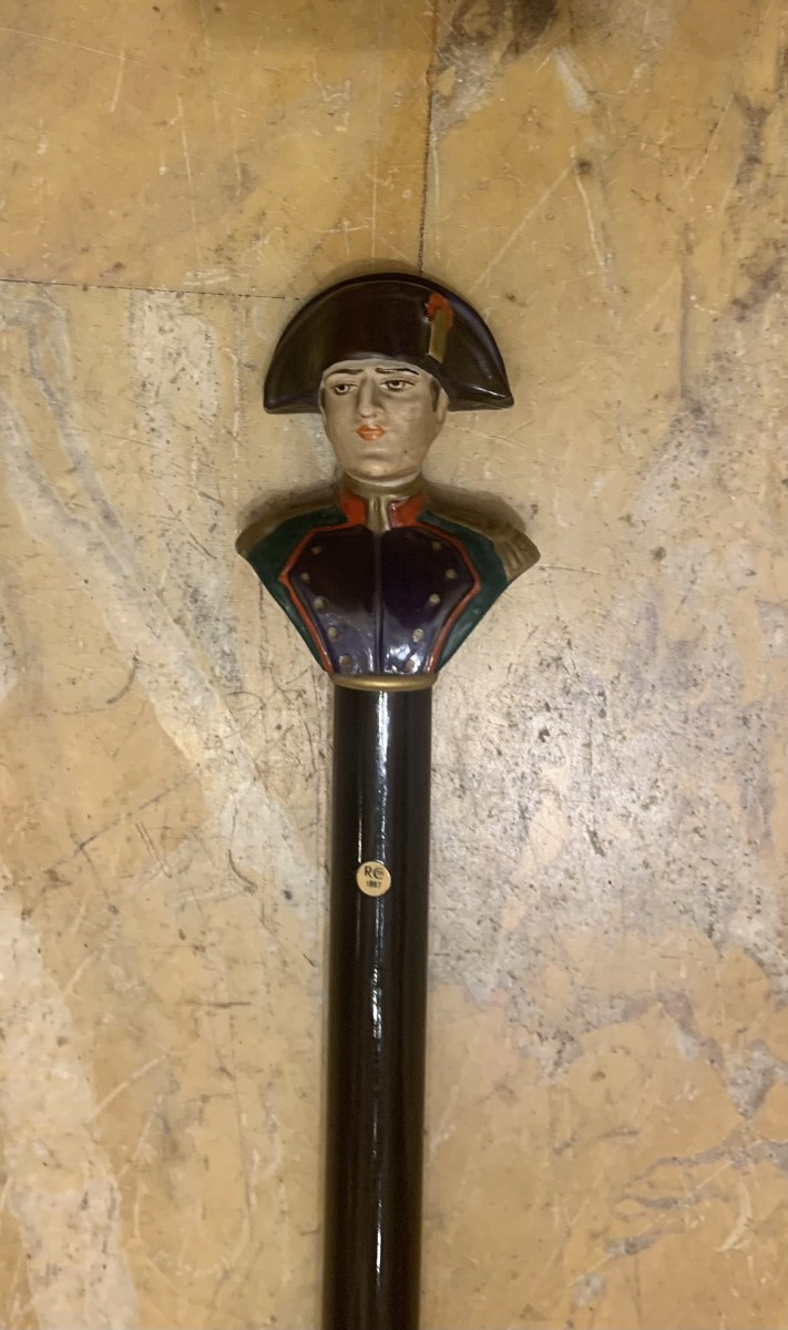 Napoleone - Bastone da passeggio  -sigla  RCM 1867 - Ceramica e legno laccato-photo-4