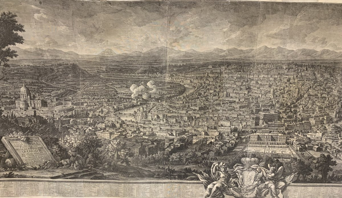 Giuseppe Vasi - Veduta di Roma dal Gianicolo - Acquaforte originale - 1765, Italia  1 edizione-photo-4
