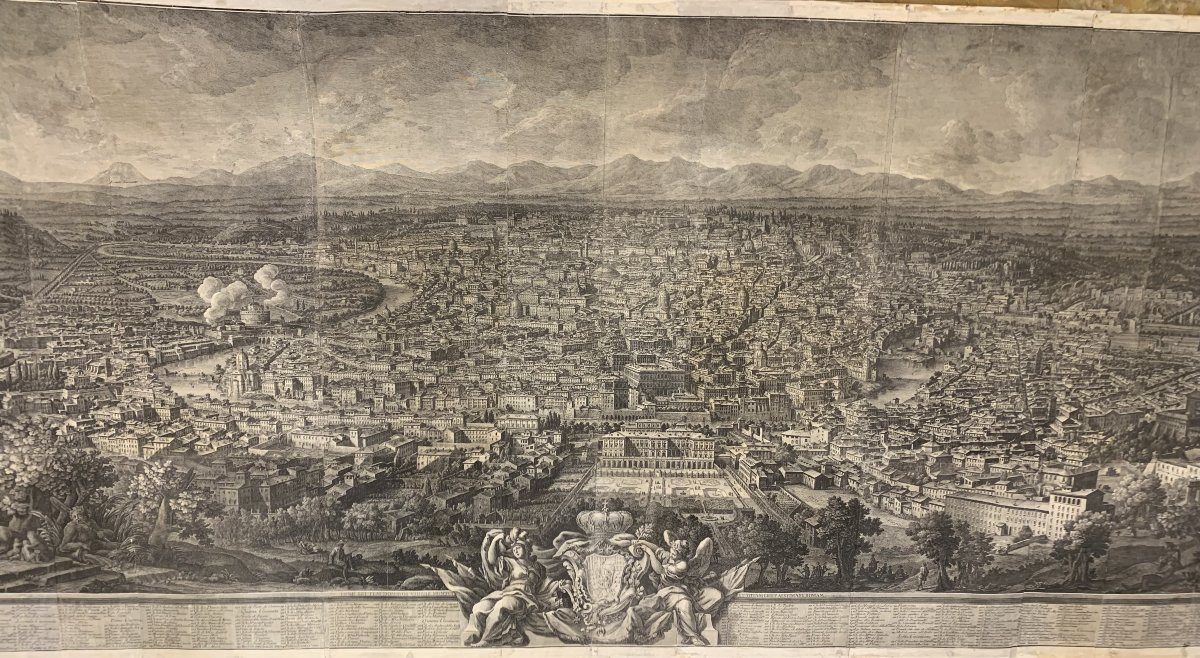Giuseppe Vasi - Veduta di Roma dal Gianicolo - Acquaforte originale - 1765, Italia  1 edizione-photo-1