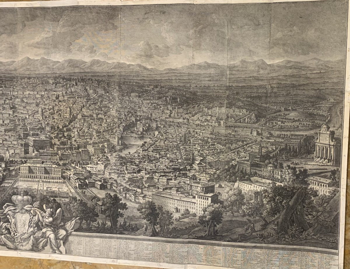 Giuseppe Vasi - Veduta di Roma dal Gianicolo - Acquaforte originale - 1765, Italia  1 edizione-photo-2