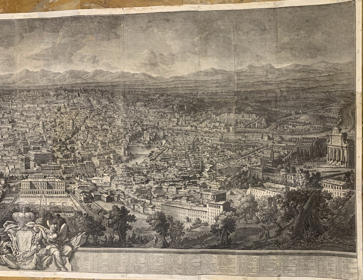 Giuseppe Vasi - Veduta di Roma dal Gianicolo - Acquaforte originale - 1765, Italia  1 edizione-photo-3