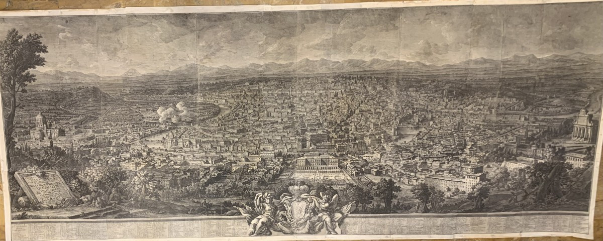 Giuseppe Vasi - Veduta di Roma dal Gianicolo - Acquaforte originale - 1765, Italia  1 edizione