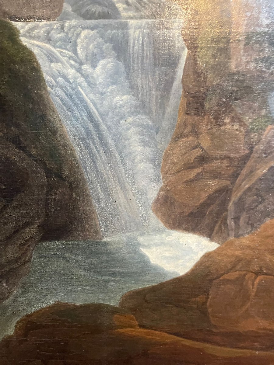 Veduta delle  Cascade du Cerisey Pirenei firmato 1837 Du Perreaux-photo-2