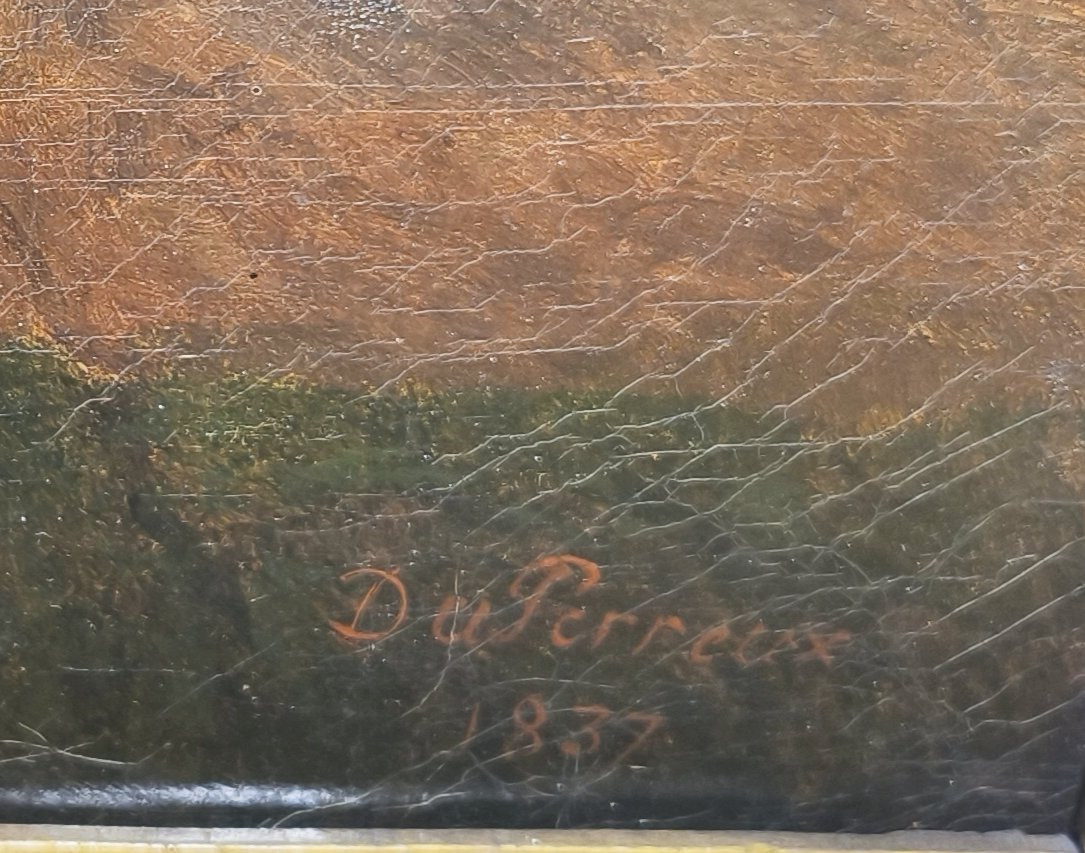 Veduta delle  Cascade du Cerisey Pirenei firmato 1837 Du Perreaux-photo-4