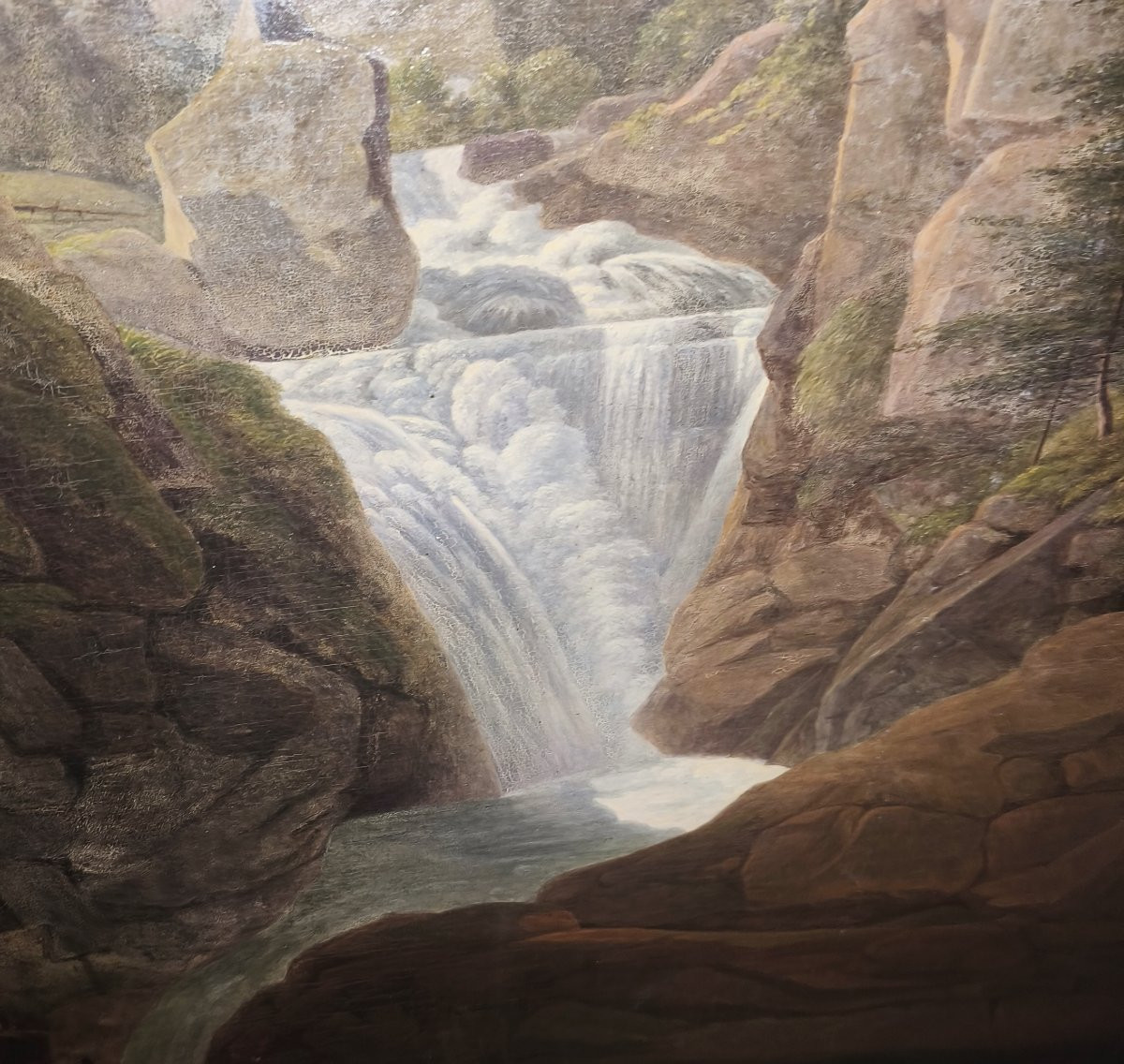 Veduta delle  Cascade du Cerisey Pirenei firmato 1837 Du Perreaux-photo-6