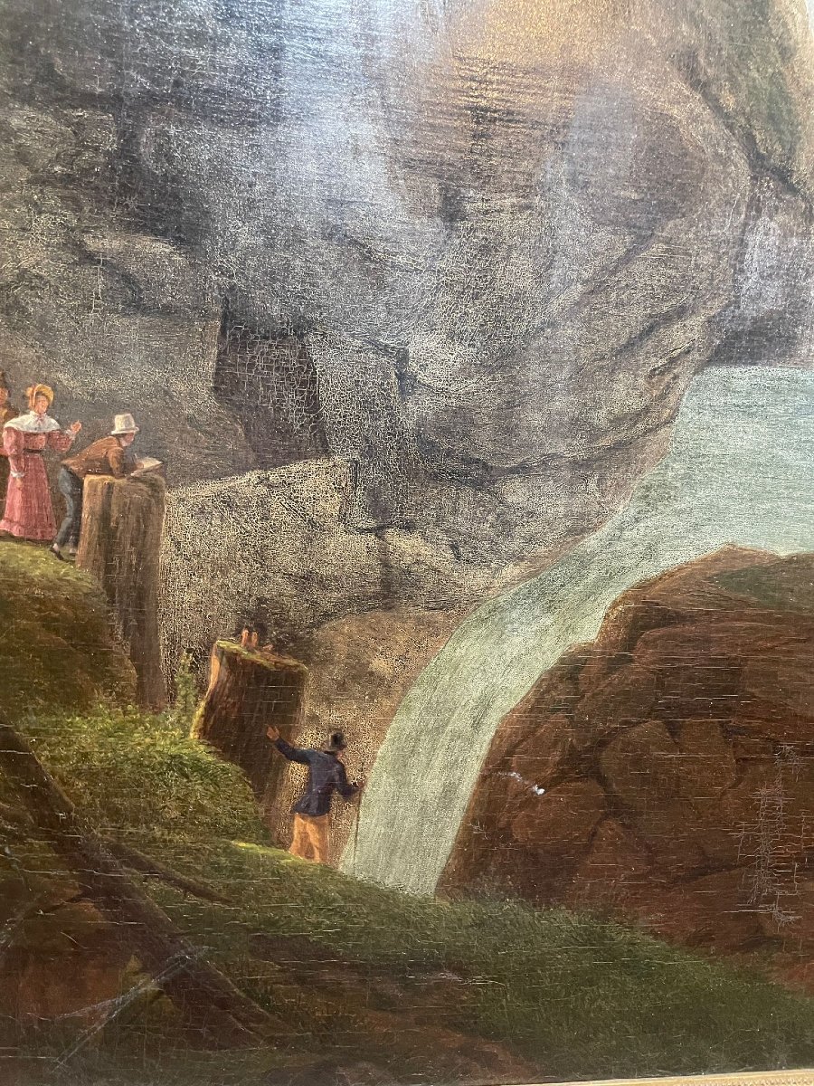 Veduta delle  Cascade du Cerisey Pirenei firmato 1837 Du Perreaux-photo-7