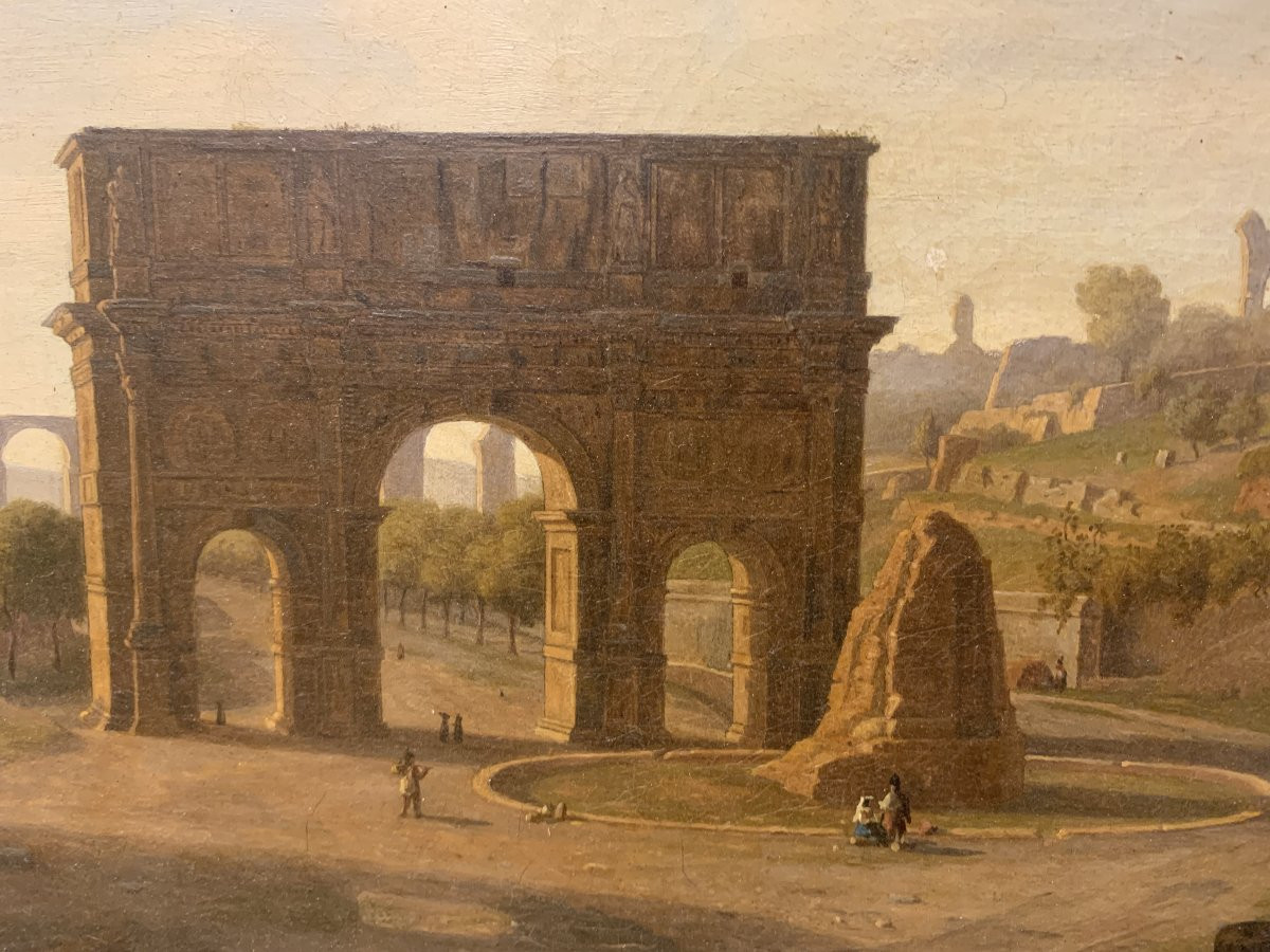 pierre Monami -Arco di Costantino a Roma- 1850 firmato e datato  Grand Tour Italia u-photo-2