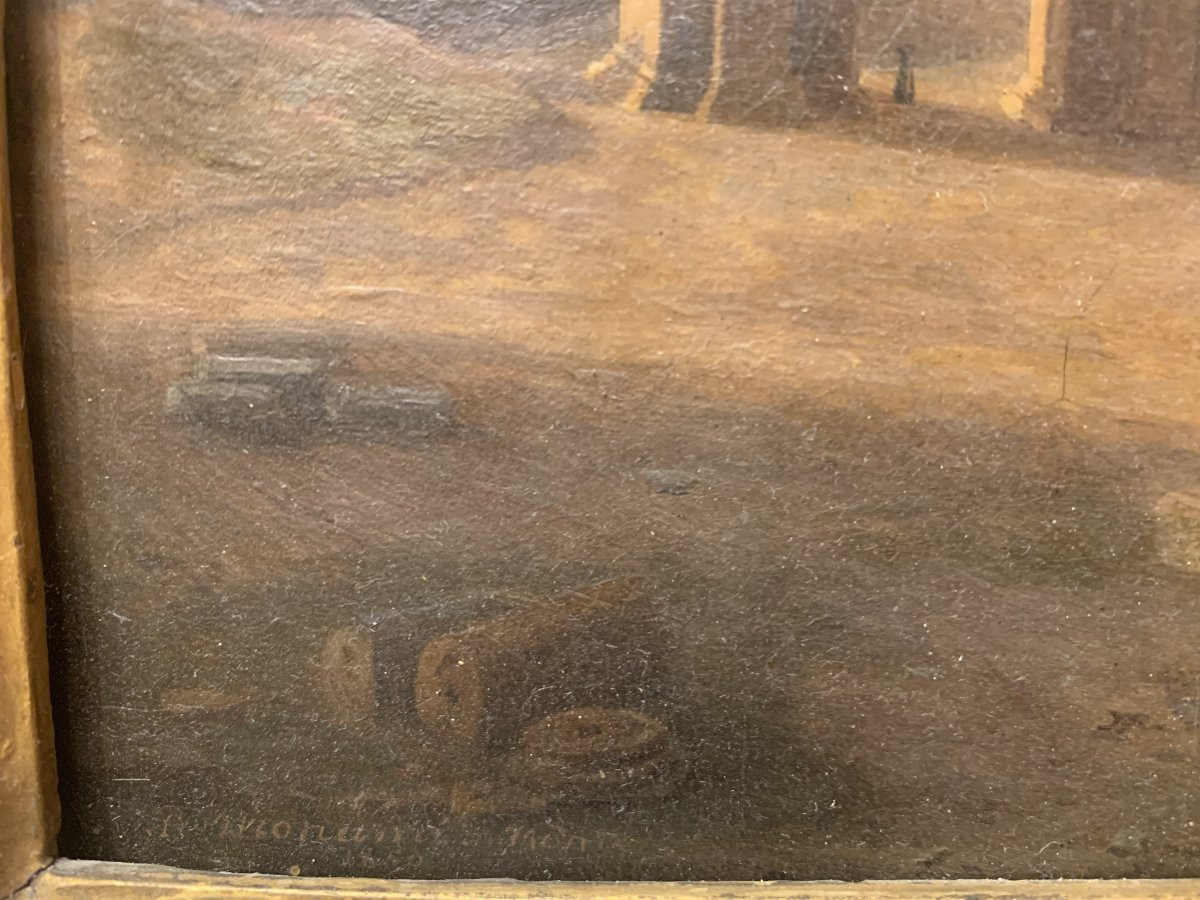 pierre Monami -Arco di Costantino a Roma- 1850 firmato e datato  Grand Tour Italia u-photo-3